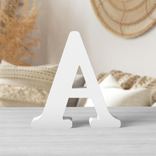 6 Inch White Wooden Letters Unfinished Wood Letters for Crafts Blank DIY Crafts
