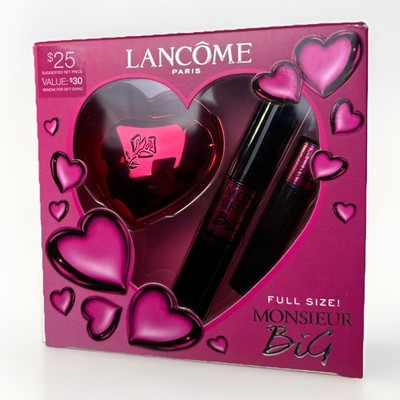 Lancome Monsieur Big-Bigger Bolder Lash 3 PC Kit x2 Full/Deluxe Mascara + Mirror