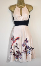 Y2K British Vintage KAREN MILLEN Beaded Silk Whimsical Boho Fairycore Dress 10
