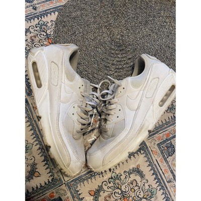 Nike Air Max 90 Mens Triple White Low Top Running Sneakers CN8490-100