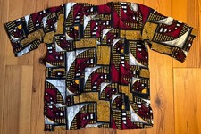 Hemd bunt Afrika Guinea Baumwolle Trommler 80er Vintage