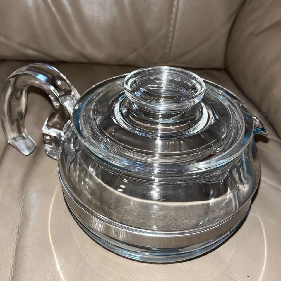 Vintage Pyrex Flameware Coffee Tea Pot Kettle 8336 8446B 6 Cup Immaculate - Image 2 of 4