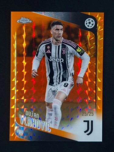2025-26 Topps Chrome DUSAN VLAHOVIC 25/25 Orange Geometric Refractor #175