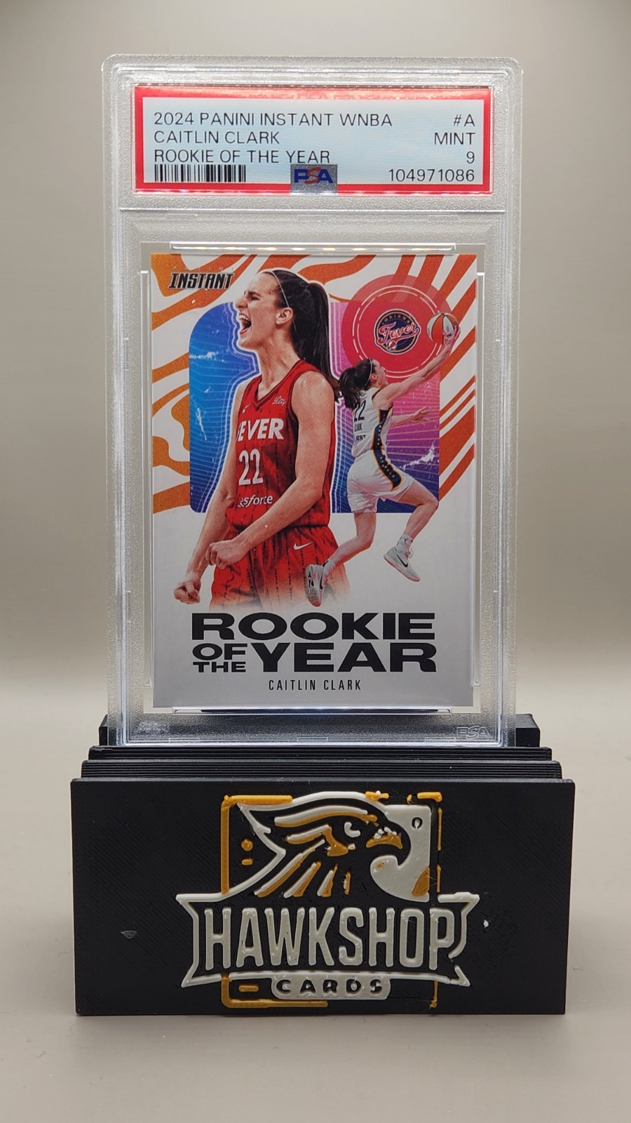 CAITLIN CLARK ROOKIE CARD - 2024 PANINI INSTANT WNBA ROY PSA 9 MINT