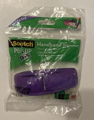 3M Scotch Pop-Up Handband Dispenser & Refill 50 Tape Strips Purple Sealed Bag