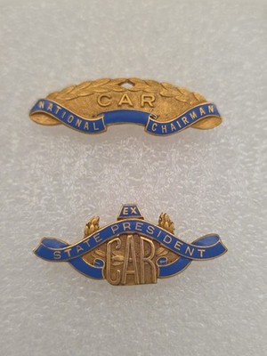 CHILDREN OF THE AMERICAN REVOLUTION PINS NATIONAL CHAIRMAN & STATE PRESIDENT JEC