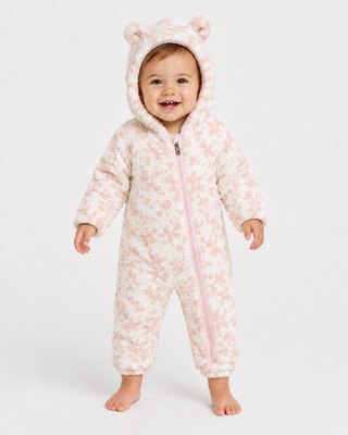 The North Face Baby Bear Bunting Gardenia Shaggy Fleece Hooded 12M 18M NWT