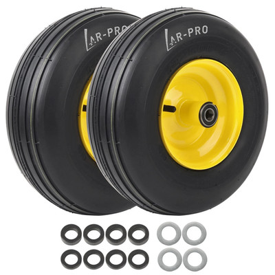 AR-PRO (2-Pack) 13x5.00-6 13 x 5.00-6'' Tubeless ( 5/8Hole ) Yellow ( Rib Tread )