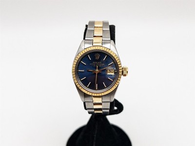 $9000 ROLEX REF 6917 DATE BLUE 14k Yellow Gold SS Ladies Watch PAPERS SERVICED