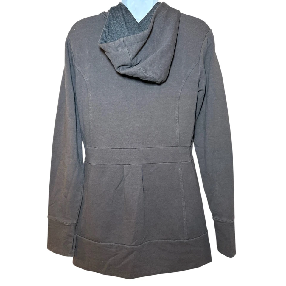 Vestido Sudadera The North Face Para Mujer Mediano Cremallera Completa Sudadera Gris Rosa Acentos Foto 2 de 4