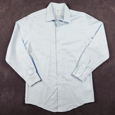 Brooks Brothers Dress Shirt Mens 15.5 32/33 Light Blue Regent Fit Non-Iron Woven