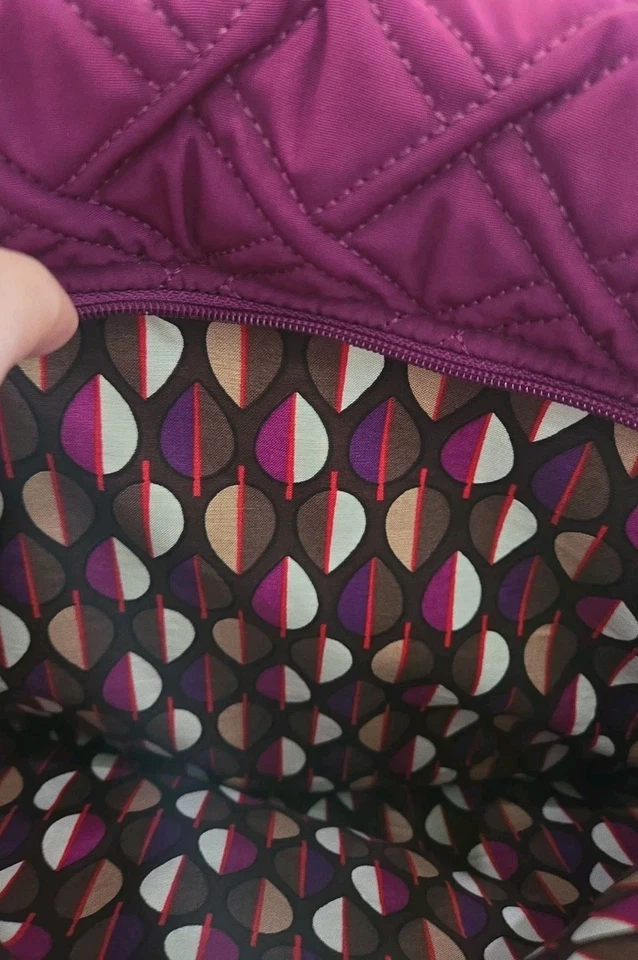Vera Bradley Plum Quilted 16" Laptop Bag Messenger Computer Travel NEW WITH TAGS - Image 4 of 4