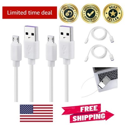 3ft USB to Micro USB Cables - Quick Charging & Data Sync Speeds, White Duo