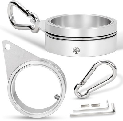 2'' Large Flag Pole Rings, 2 Pcs Aluminum Alloy Spinning Flag Pole Ring Clips Swi