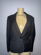 Nine West Suit Blazer Jacket Women Size 10 Black 1 Button Career Office Work