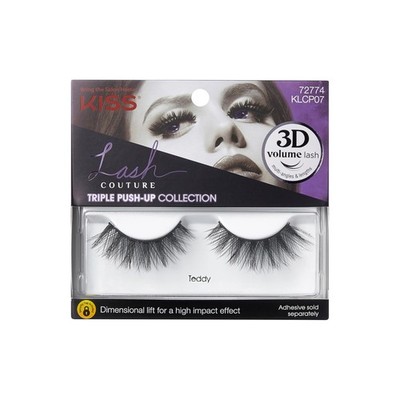 KISS Triple Push-Up, False Eyelashes, 'Teddy', 1 Pair (Pack of 1), Teddy 