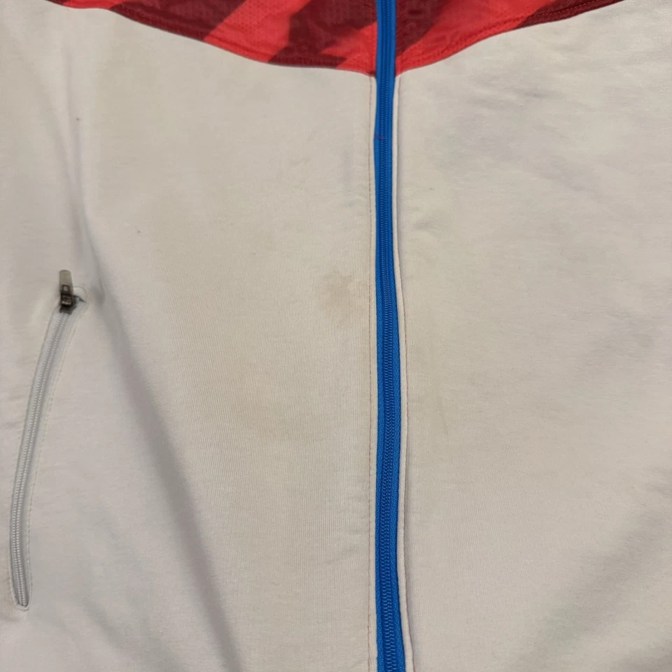 Chaqueta Nike Mujer XL Blanca Roja Dri-Fit Correr Manga Larga Entrenamiento Gimnasio Foto 4 de 4