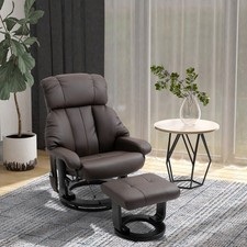 Recliner with Ottoman Footrest, Recliner Chair with Vibration Massage, Faux