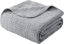 Muslin Blanket 100 Organic Cotton Large Twin Size 60" X 80" for Bed Couch Summe