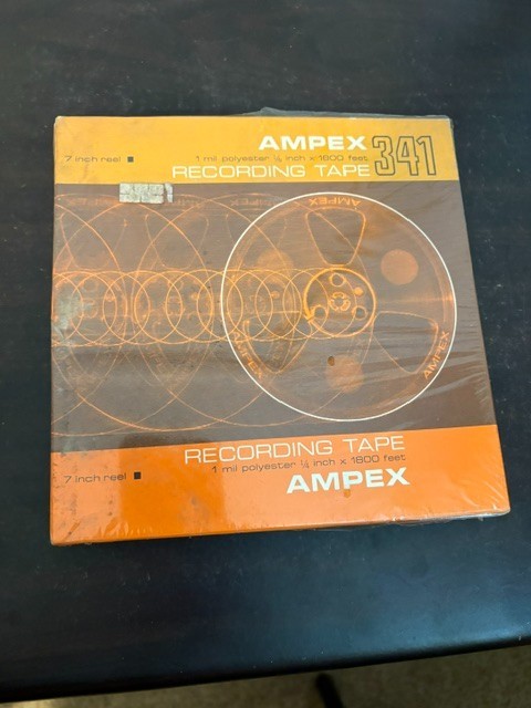 Vintage Ampex 341 Reel To Reel Recording Tape 1 Mil, 7 Inch, 1800 Feet NOS