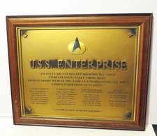 Franklin Mint 1992 STAR TREK U.S.S. Enterprise NCC-1701-D Commissioning Plaque
