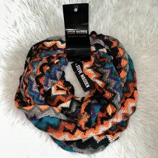 NWT STEVE MADDEN Retro Style INFINITY CHEVRON  STRIPE ORANGE Multi- Color SCARF