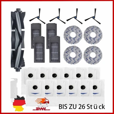 MARKENLOS Zubehör für ECOVACS Deebot X2 Omni/X2/X2 Pro Filter Bürsten Beutel Wischtuch DE