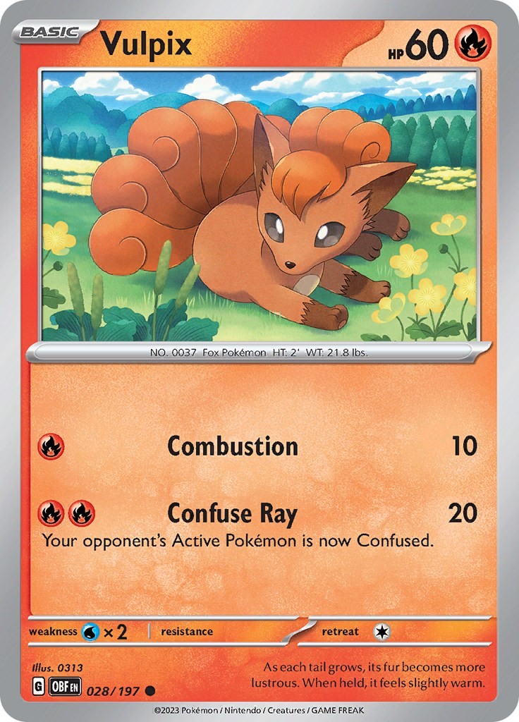 Vulpix 028/197 Obsidian Flames Near Mint EN Pokemon