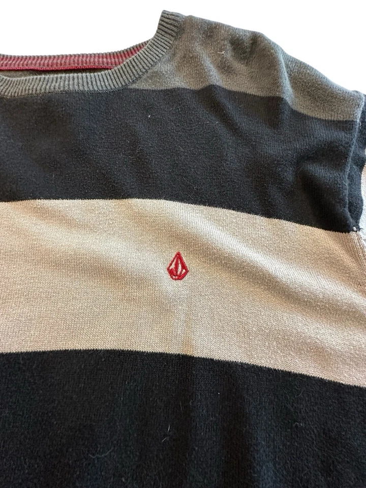 Volcom Sweater Size XL Mens Striped Knit Long Sleeve Pullover Multi Color EUC - Image 2 of 4