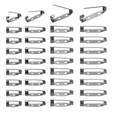 200 Pcs Safety Bar Pins Pin Back Clasp Brooch Findings 15/20/25/30mm, Grey 