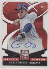 2014 Donruss Elite Signatures Status Red Die-Cut 14/25 Chris Owings #57 Auto 0b2