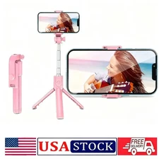 US Selfie Stick Tripod Remote Desktop Stand Phone Cameras Holder Foldable Light