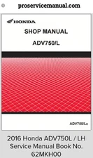 2016 Honda ADV750L / LH Service Manual Book No. 62MKH00