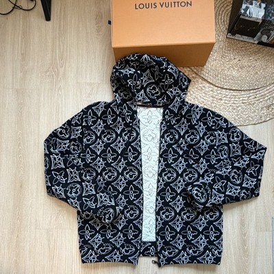 Louis Vuitton x NBA Monogram Full Zip Hooded Hoodie Black/White XL Womenor  Men
