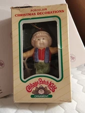 Vintage 1983 Cabbage Patch Kid Boy with Shovel Christmas Ornament #9108 in Box