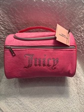 New Pink Juicy Couture Makeup Bag Cosmetic Travel Case Velour