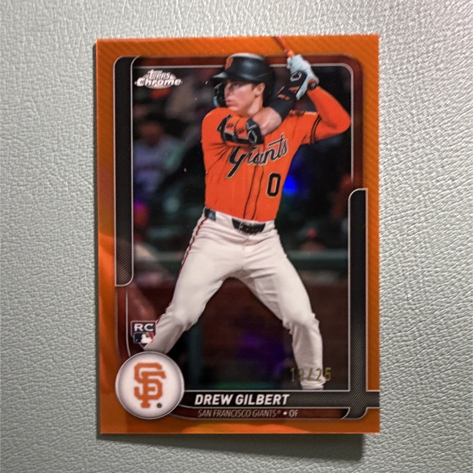 Topps 2026 Topps Chrome Orange Refractor RC Drew Gilbert Giants #32 /25