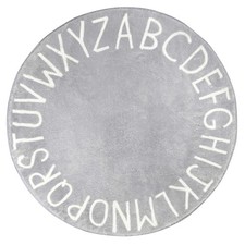Topotdor Round Kids Play Rug 63" Alphabet Nursery Area Rug Soft Crawling Mat