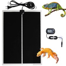 MQ Reptile Terrarium Heat Pad with LCD Digital Aquarium Thermometer, 11 x 16....