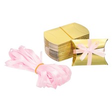 Small Gift Boxes 50 Pcs 3.5x2.5x1 Inch Pillow Candy Boxes Gold