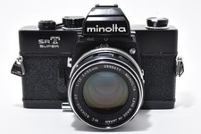 Minolta SRT Super 35mm Film Camera Black + MC Rokkor 50mm f/1.7 Used