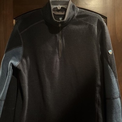 Kuhl Revel 1/4 Zip Pullover Mens Large Dark Blue Performance Fleece Sweater 