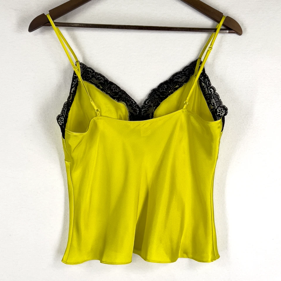 Victoria Secret Y2K Plisado Satén Encaje Ribete Recortado Midriff Cami Talla Mediana Foto 2 de 3
