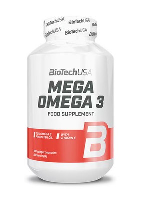 BioTech USA Mega Omega 3, 180 Kapseln