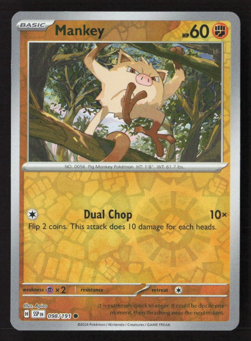 pokemon mankey card value Carta Pokemon Mankey giapponese 060/106 sv8 TCG — ToysOneJapan main image 0
