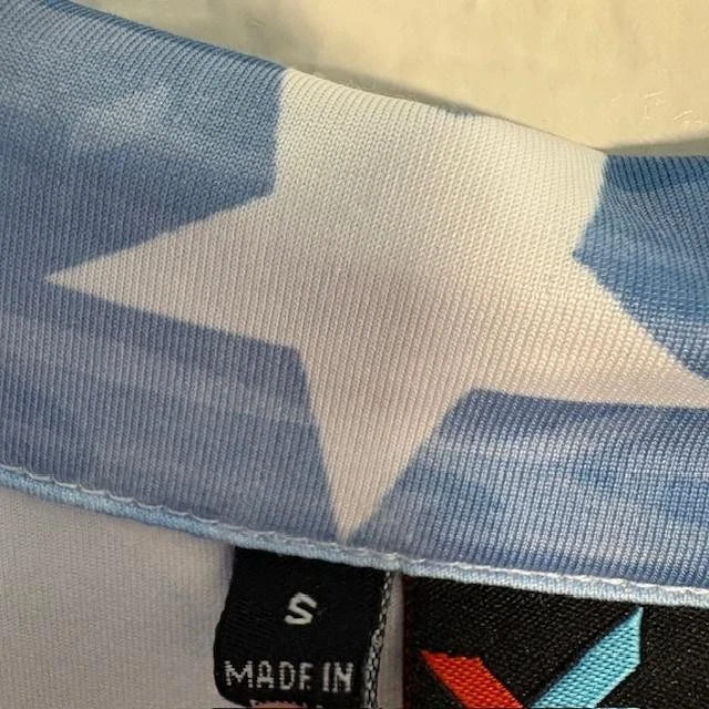 Yatta Golf Polo Shirt Womens Small Red White Blue American Flag Stars Stripes - Image 4 of 4