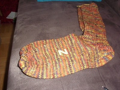 Extra dicke 8fach handgestrickte Wollsocken 50/51 mehrfarbig