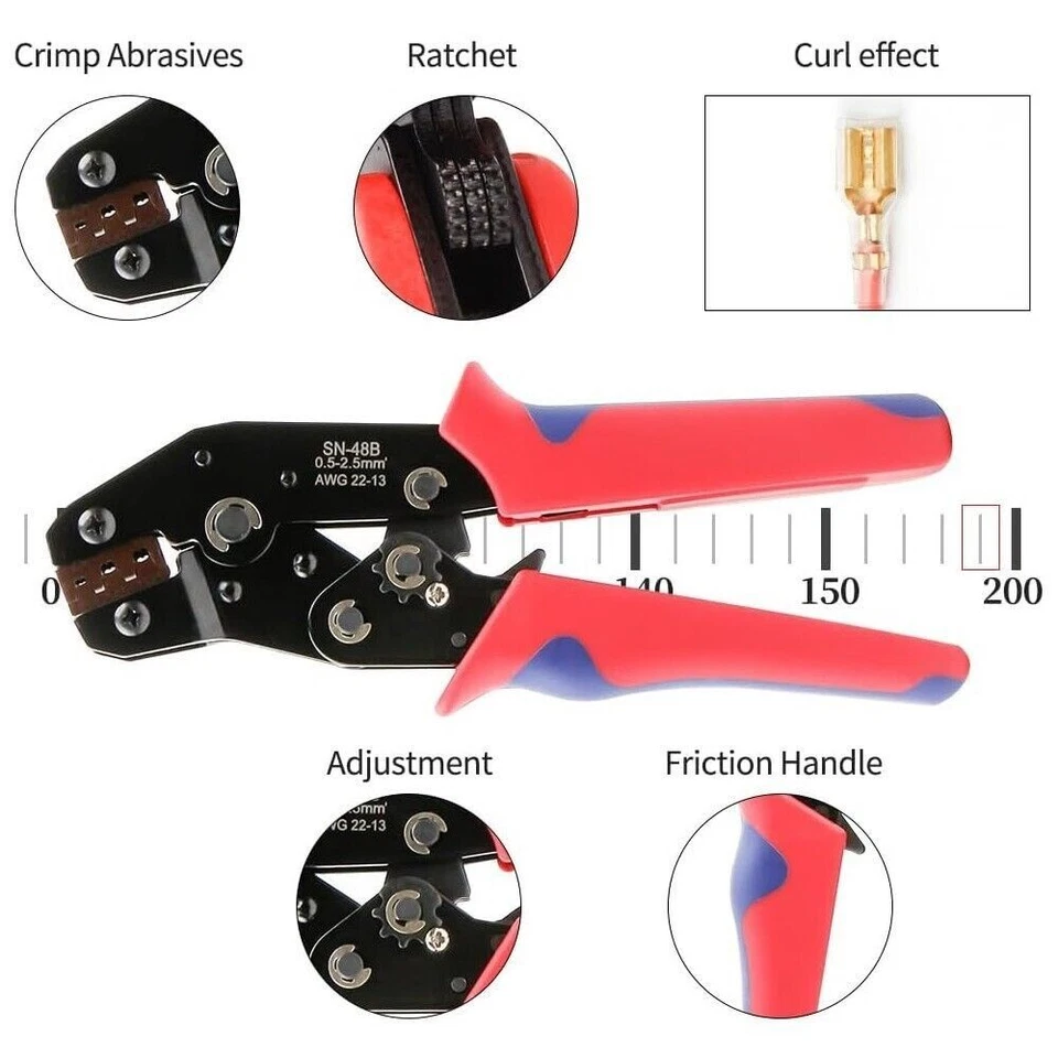 380PCS Motorcycle Electrical Connectors & Pliers 2.8mm 2 3 4 6 Pin Wire Terminal Foto 3 de 4