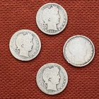 1892, 1909, 1909 D, 1914 Barber Quarters (1892-1916) .900 Silver 4 Coin Lot