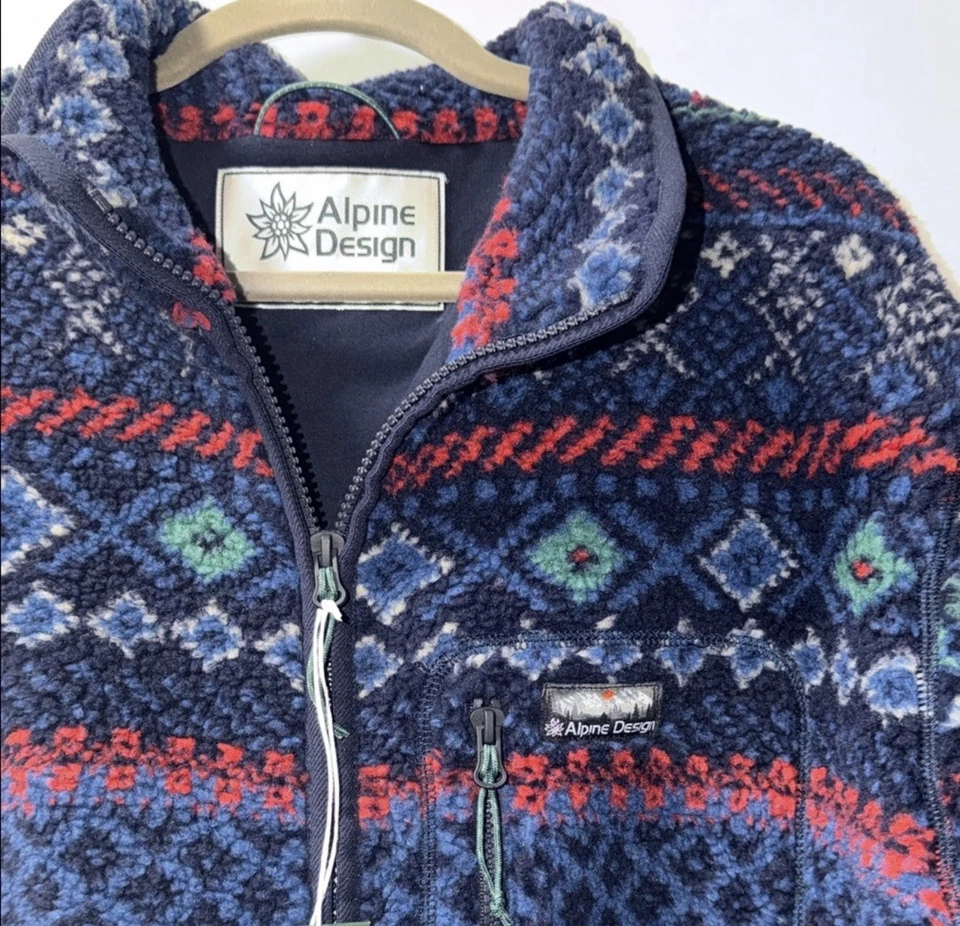  Мужская флисовая куртка Alpine Design Sherpa на молнии размер большой 98 долл. США рекомендуемая розничная цена производителя НОВАЯ - Изображение 2 из 2